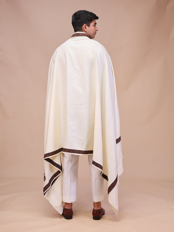 Men's Kashmiri Embroidered Wool Shawl