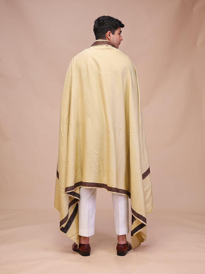 Men's Kashmiri Embroidered Wool Shawl