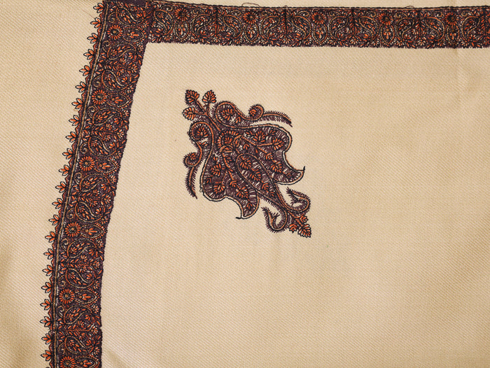 Men's Kashmiri Embroidered Wool Shawl
