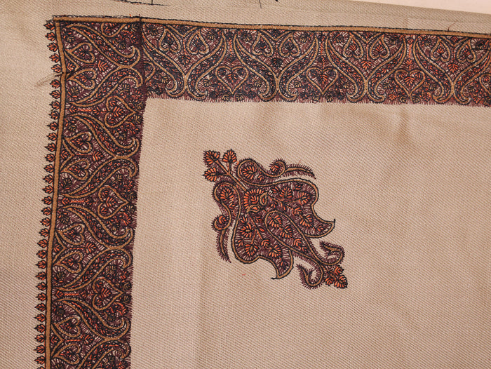 Men's Kashmiri Embroidered Wool Shawl