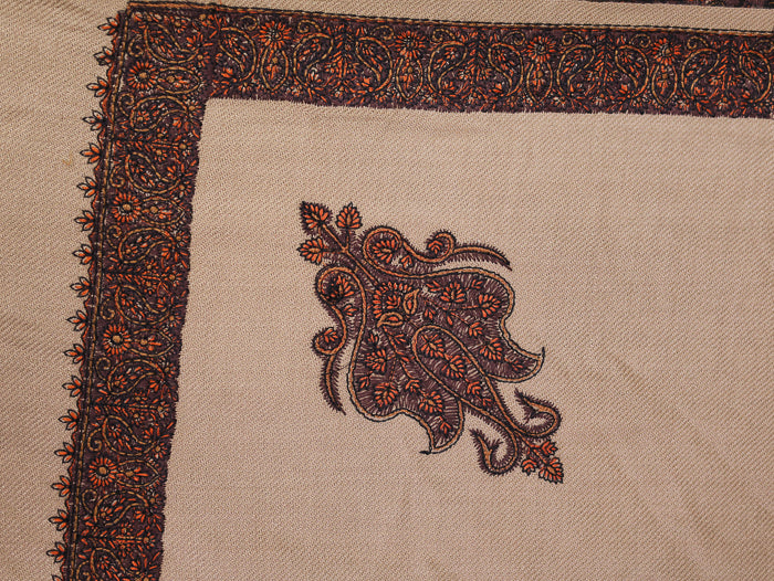 Men's Kashmiri Embroidered Wool Shawl
