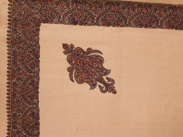 Men's Kashmiri Embroidered Wool Shawl
