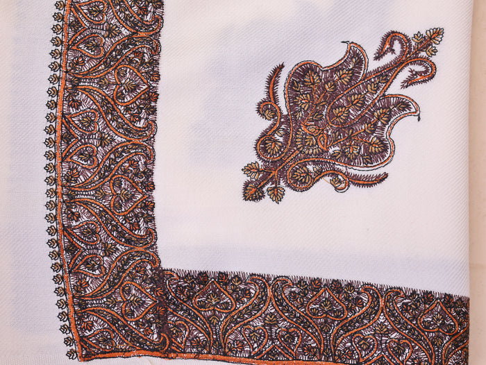 Men's Kashmiri Embroidered Wool Shawl