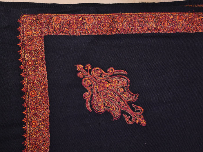 Men's Kashmiri Embroidered Wool Shawl