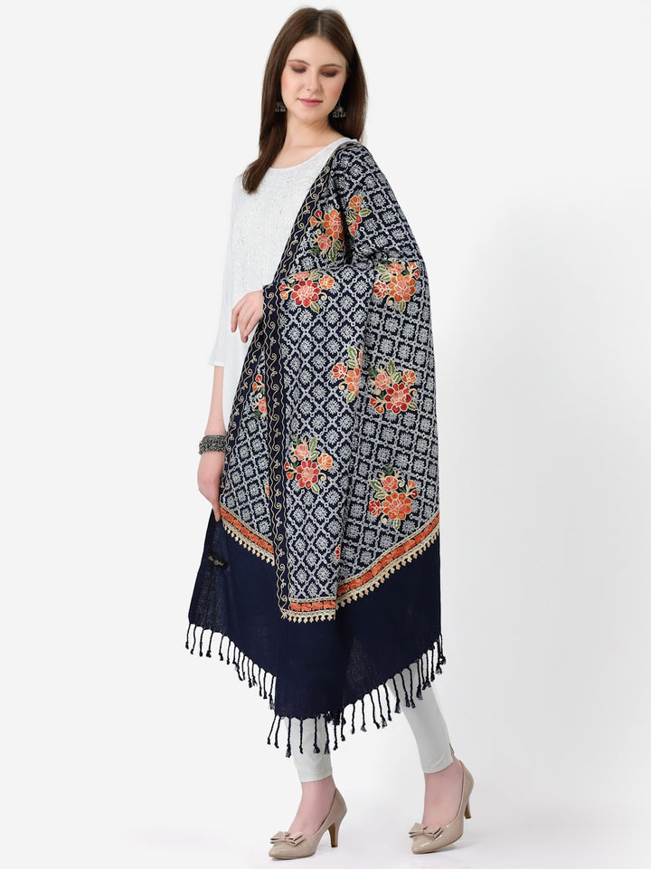 Women's Aari Embroidery Wool Shawl