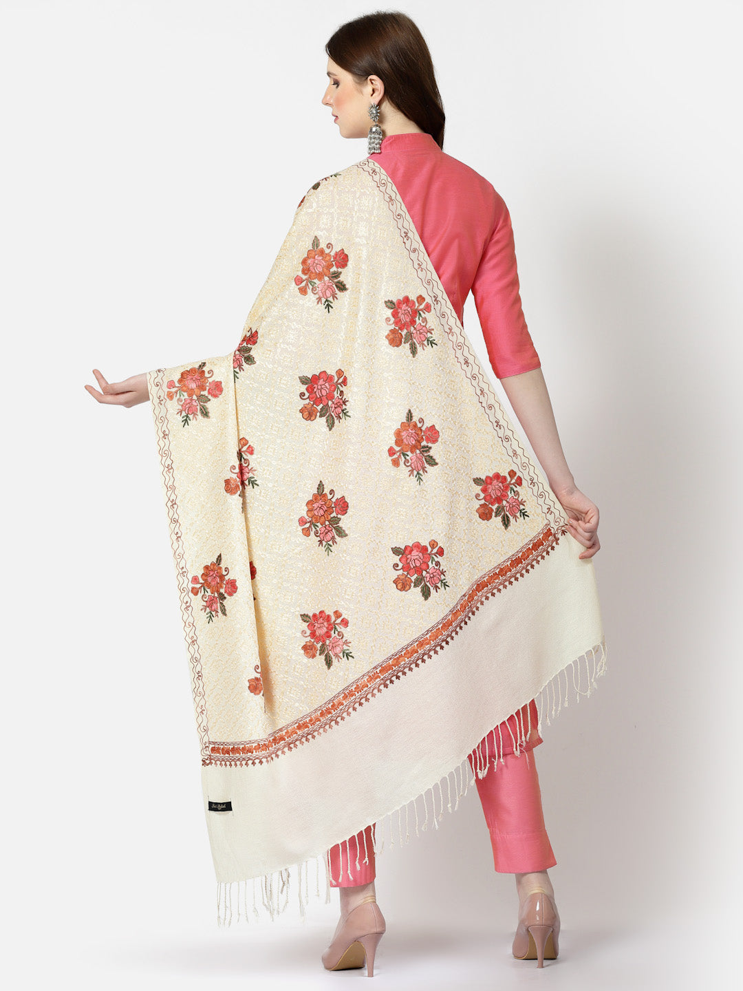 Women's Aari Embroidery Wool Shawl