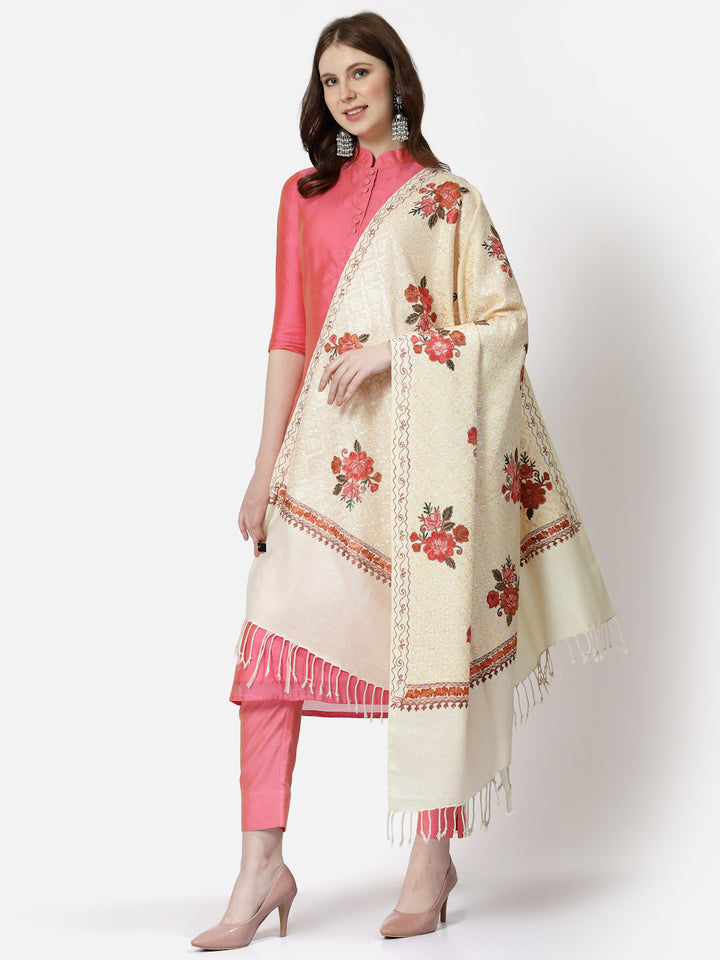 Women's Aari Embroidery Wool Shawl