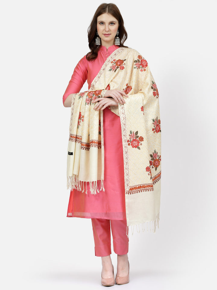Women's Aari Embroidery Wool Shawl