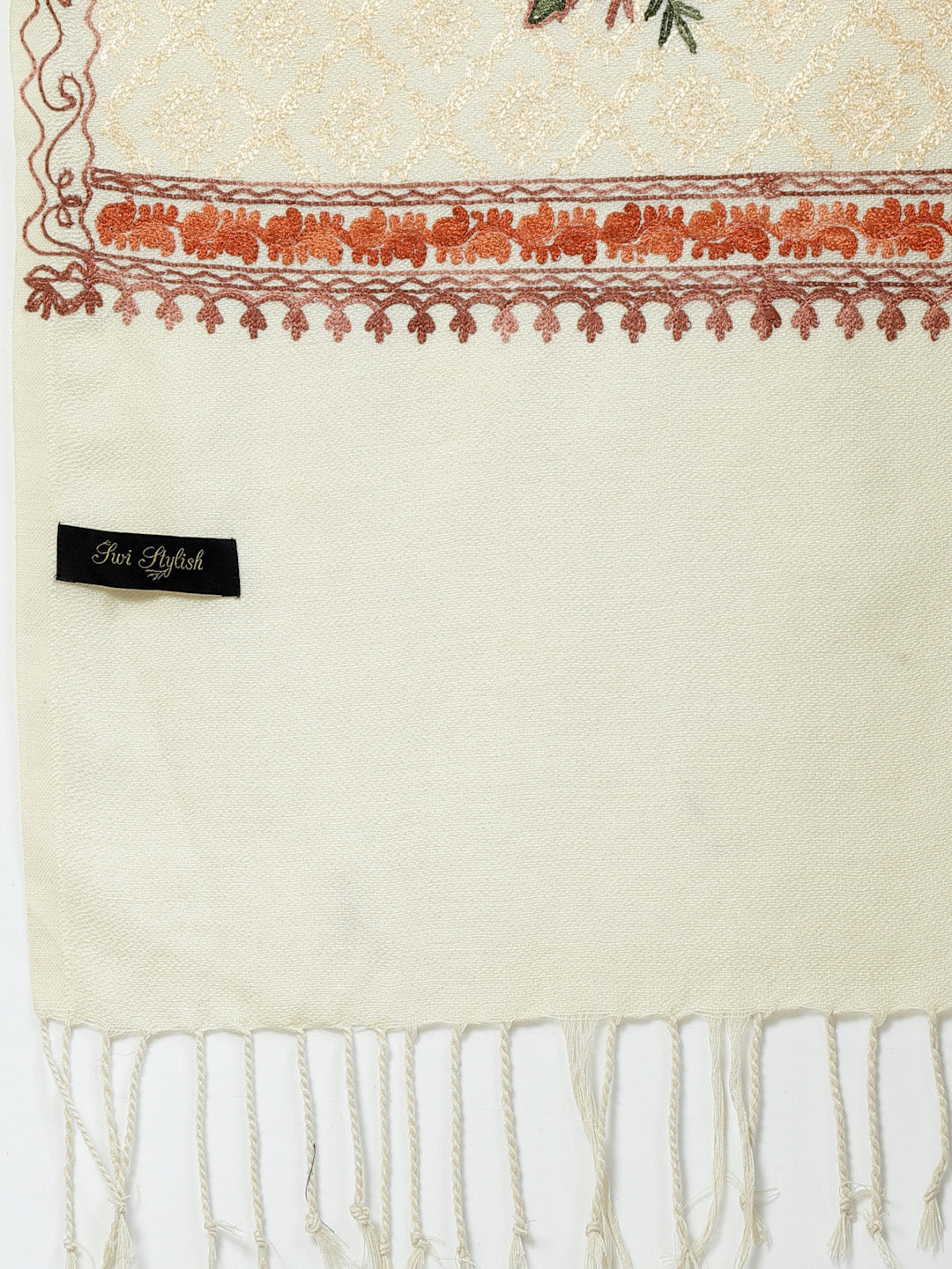 Women's Aari Embroidery Wool Shawl