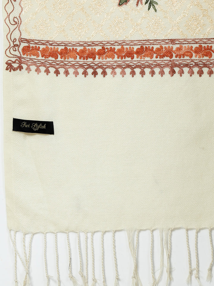 Women's Aari Embroidery Wool Shawl