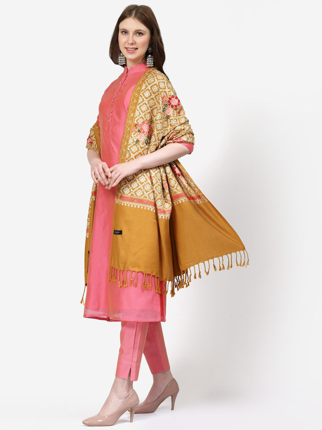 Women's Aari Embroidery Wool Shawl