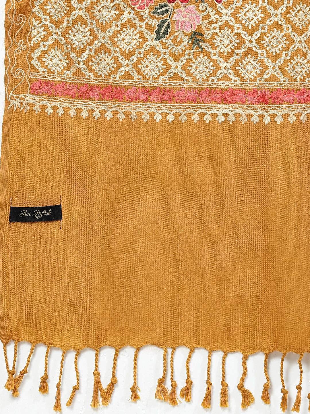 Women's Aari Embroidery Wool Shawl