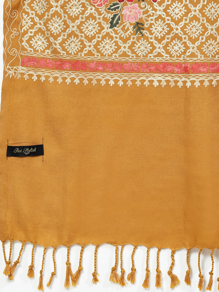 Women's Aari Embroidery Wool Shawl