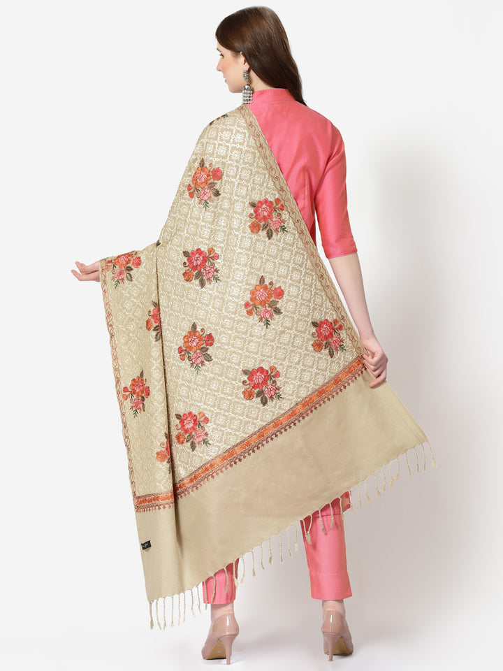 Women's Aari Embroidery Wool Shawl