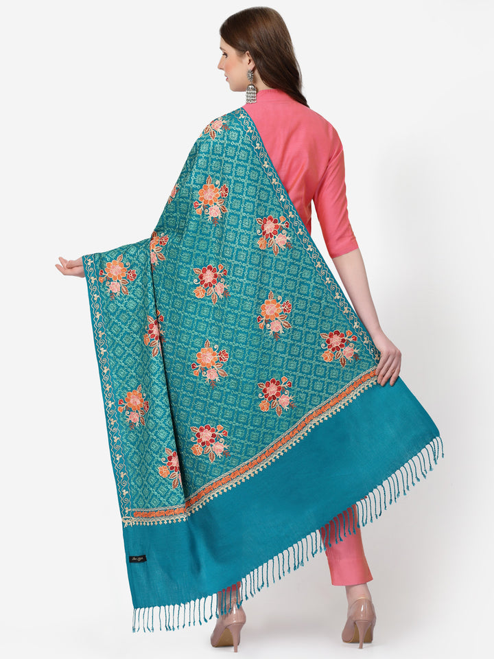 Women's Aari Embroidery Wool Shawl