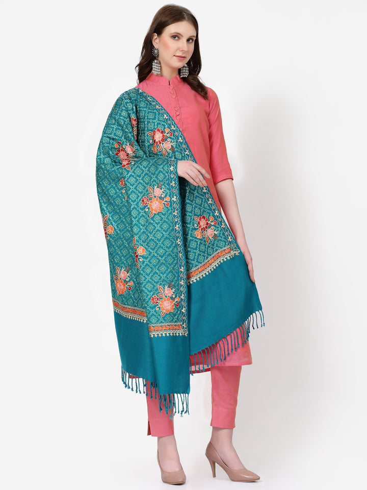 Women's Aari Embroidery Wool Shawl