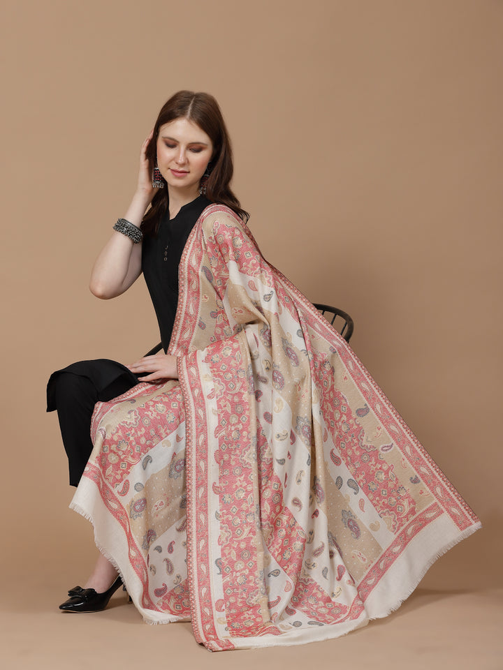 Women's Zari Kani Wool Shawl