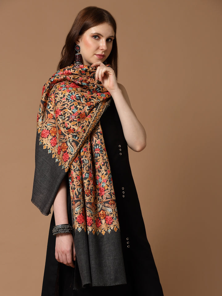 Women's Aari Embroidery Wool Shawl