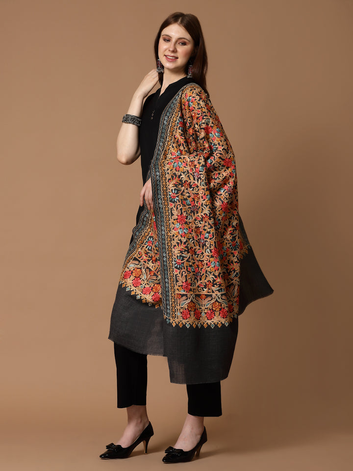 Women's Aari Embroidery Wool Shawl
