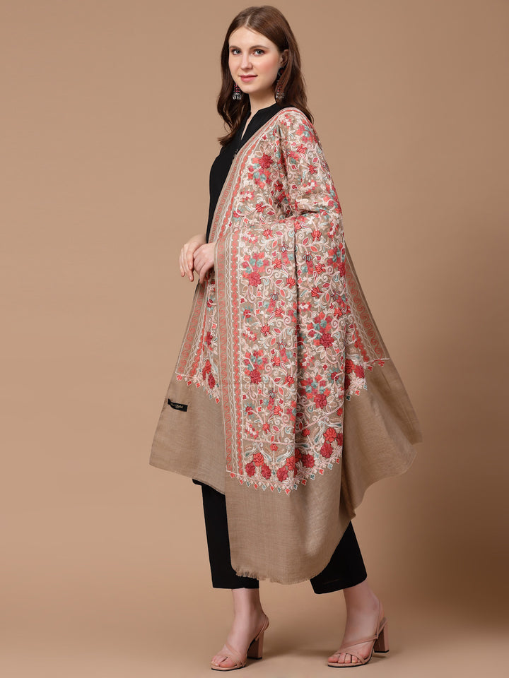 Women's Aari Embroidery Wool Shawl