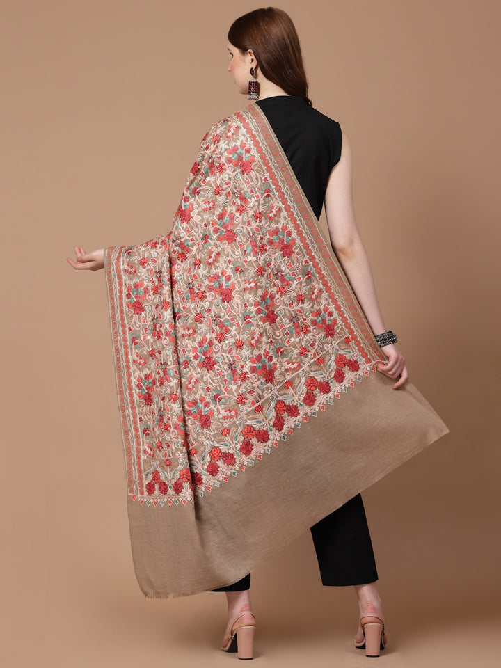 Women's Aari Embroidery Wool Shawl