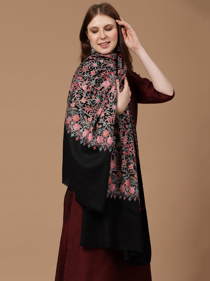 Women's Aari Embroidery Wool Shawl