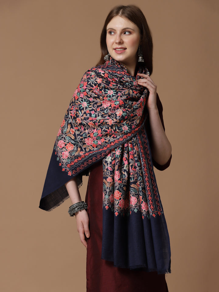 Women's Aari Embroidery Wool Shawl