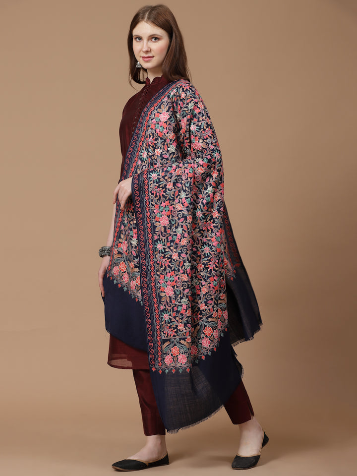 Women's Aari Embroidery Wool Shawl