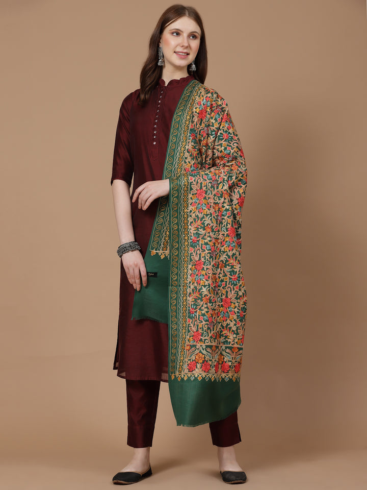 Women's Aari Embroidery Wool Shawl