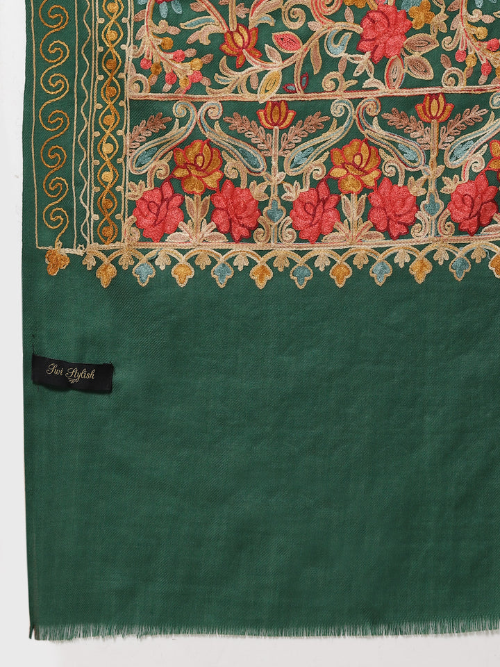 Women's Aari Embroidery Wool Shawl