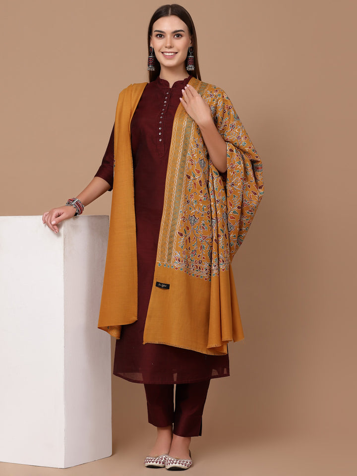 Women's Aari Embroidery Wool Shawl