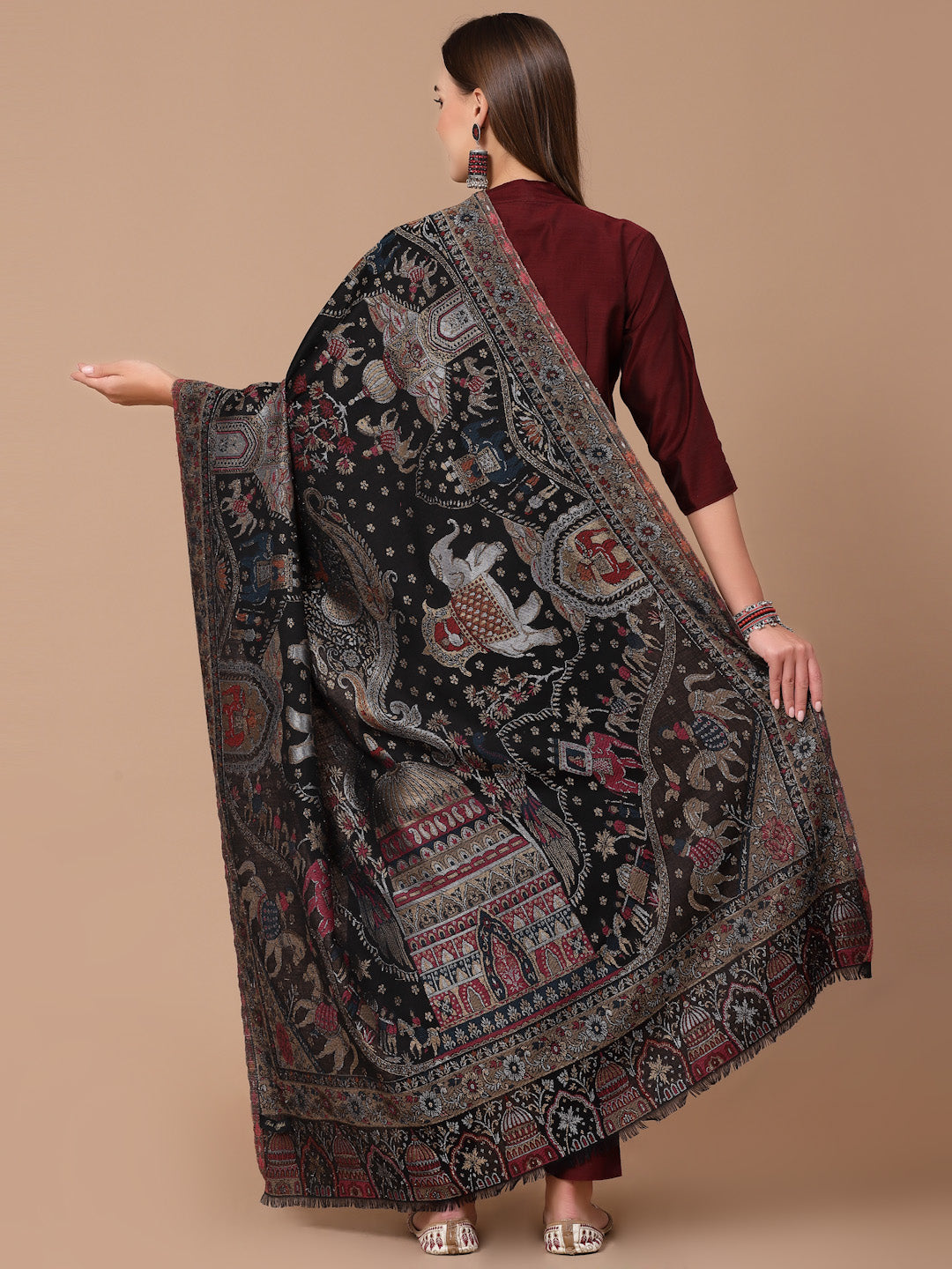 Women's Zari Kani Wool Shawl