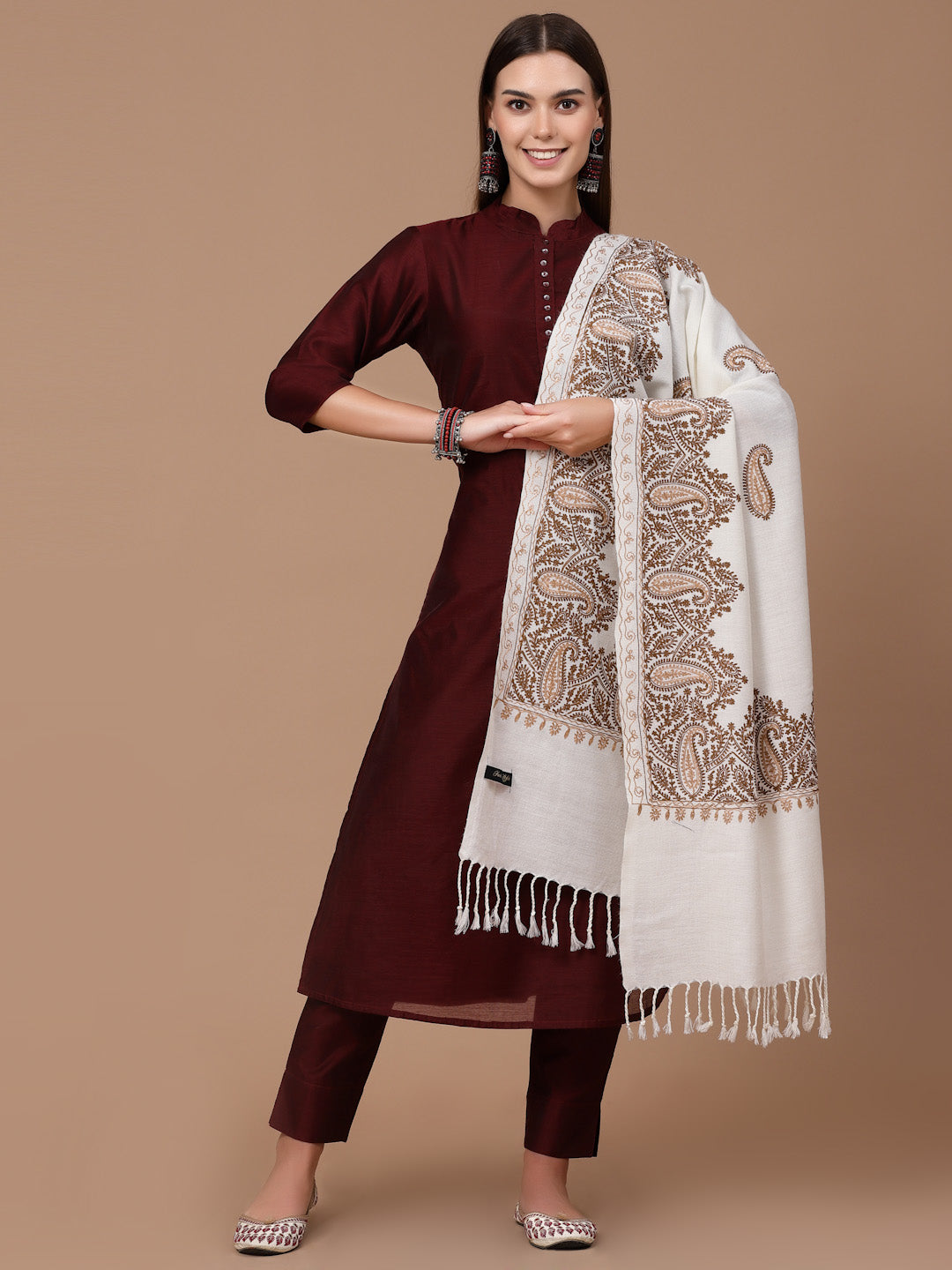 Women's Aari Embroidered Stole