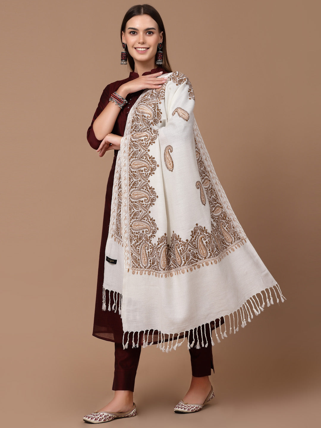 Women's Aari Embroidered Stole