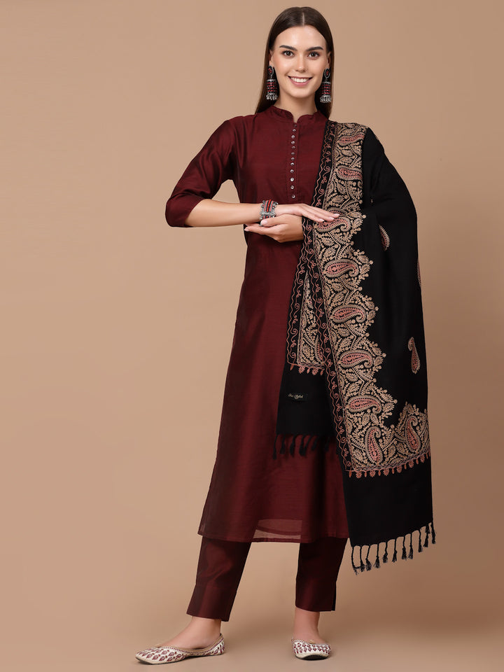 Women's Aari Embroidered Stole