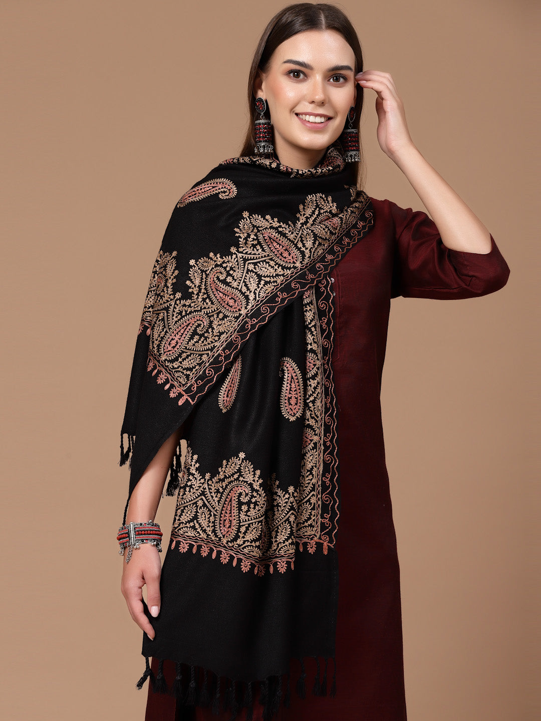 Women's Aari Embroidered Stole