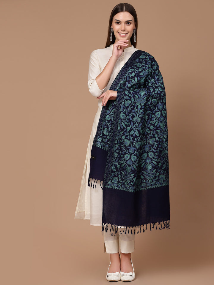 Women's Aari Embroidered Wool Stole