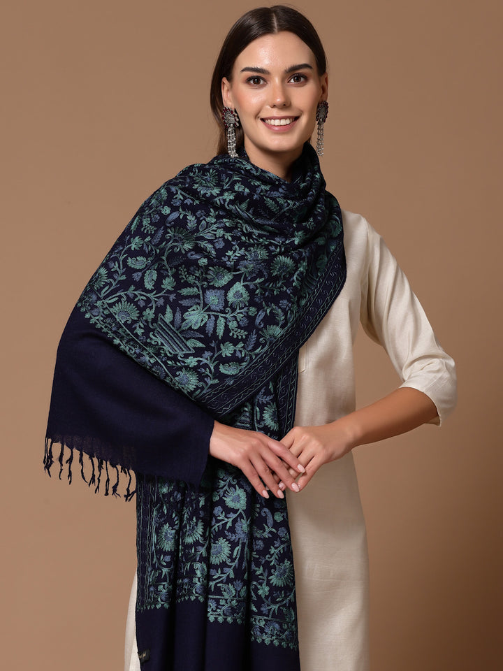 Women's Aari Embroidered Wool Stole