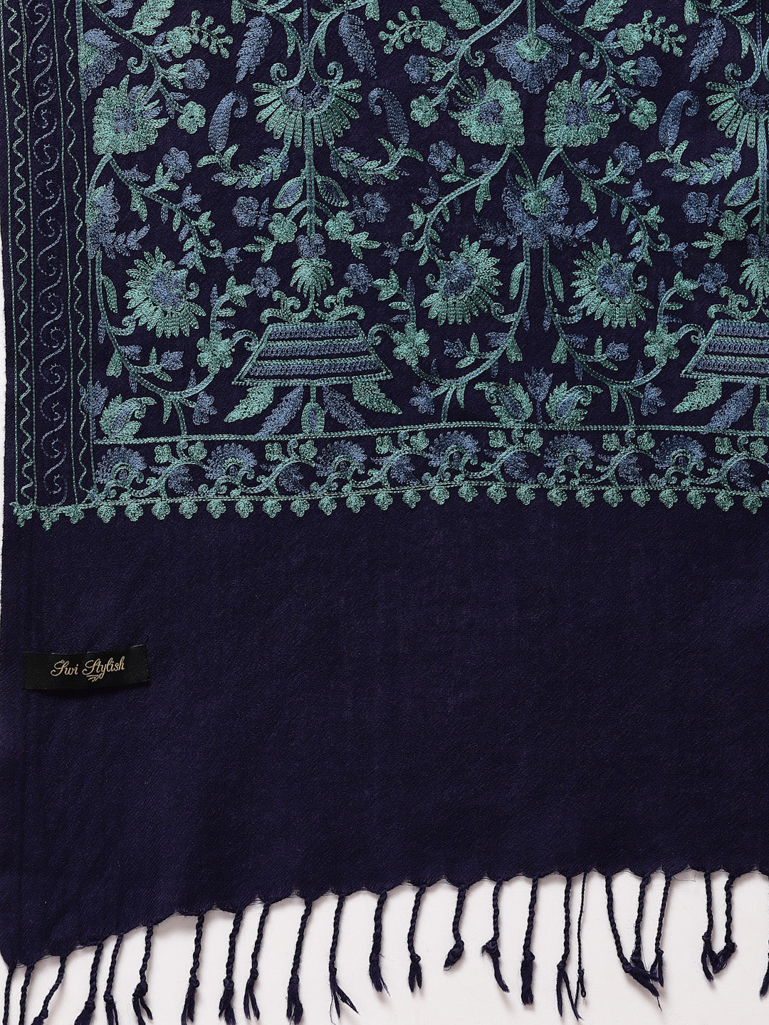 Women's Aari Embroidered Wool Stole