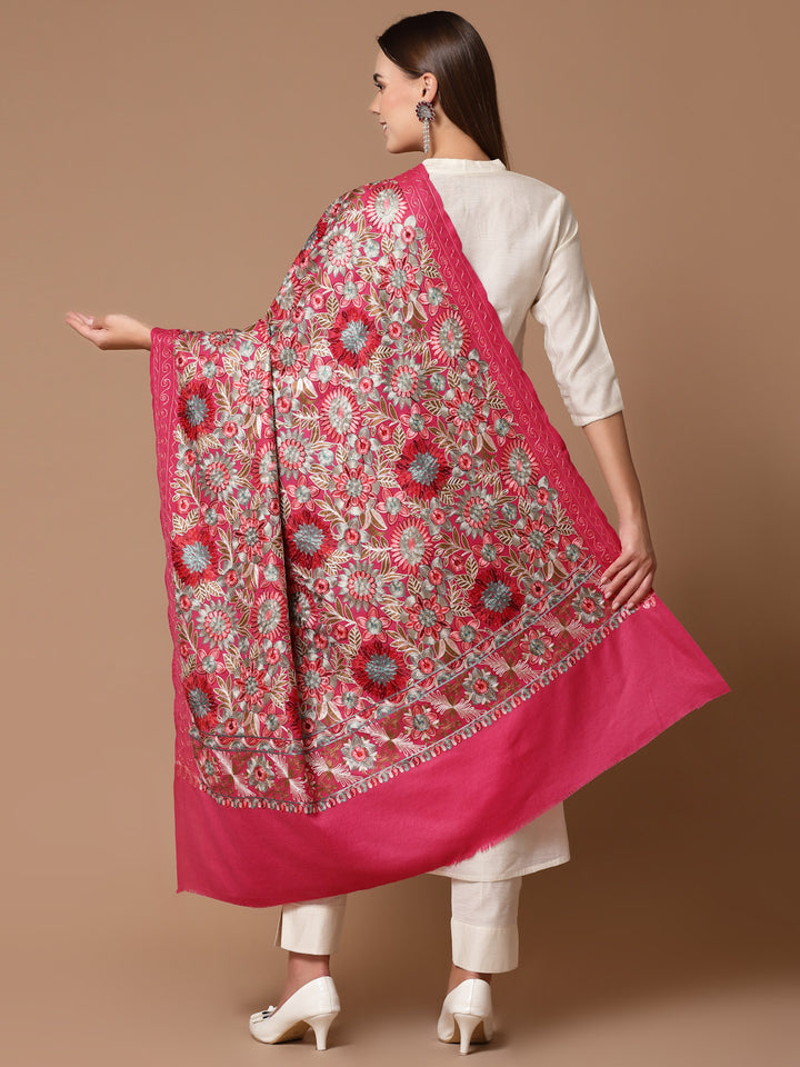 Women's Aari Embroidery Wool Shawl