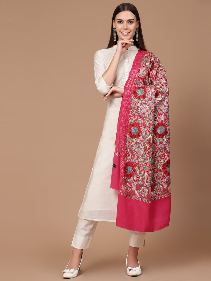 Women's Aari Embroidery Wool Shawl