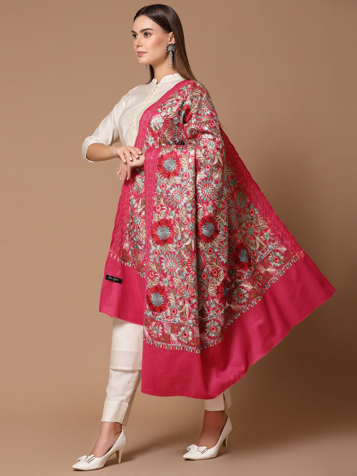 Women's Aari Embroidery Wool Shawl