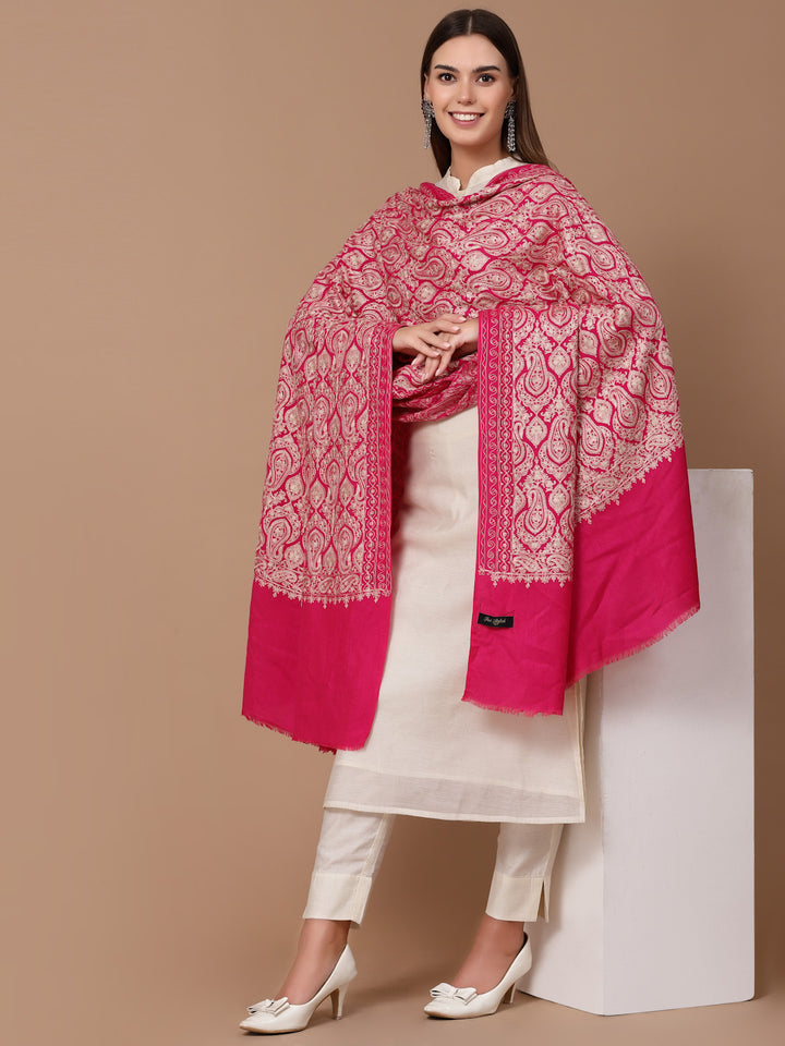 Women's Aari Embroidery Wool Shawl