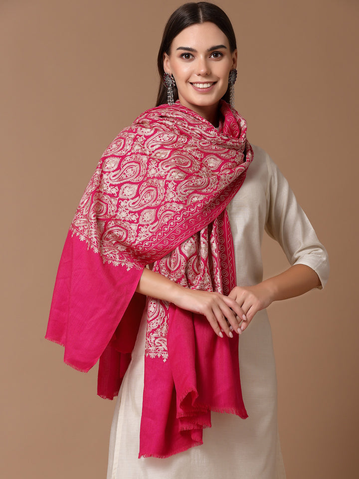 Women's Aari Embroidery Wool Shawl