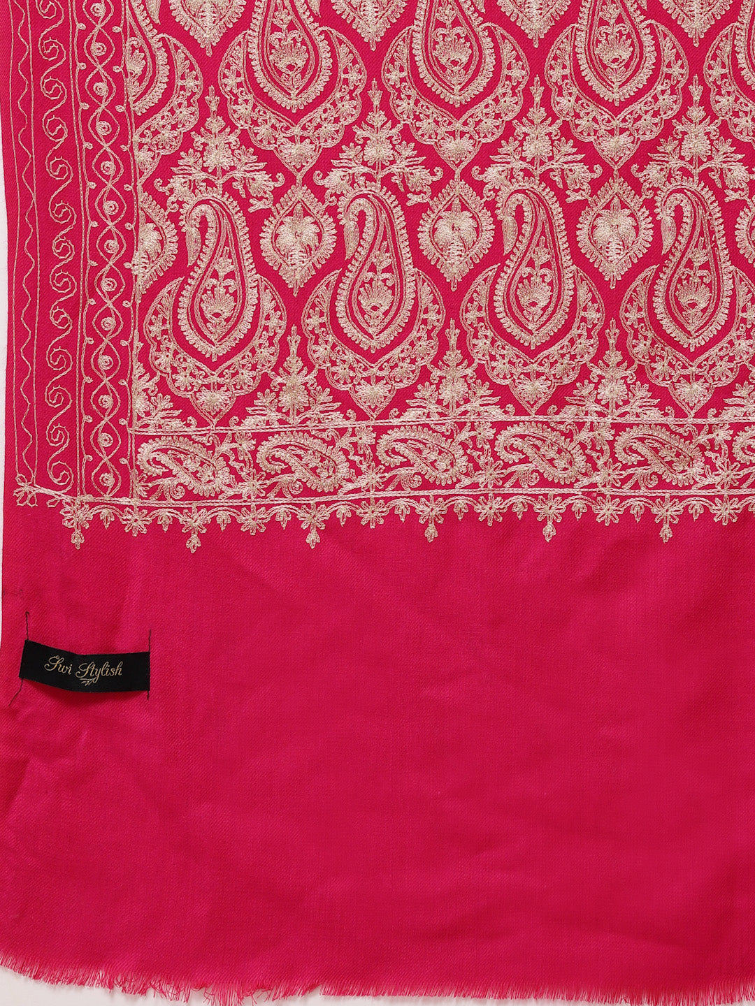 Women's Aari Embroidery Wool Shawl