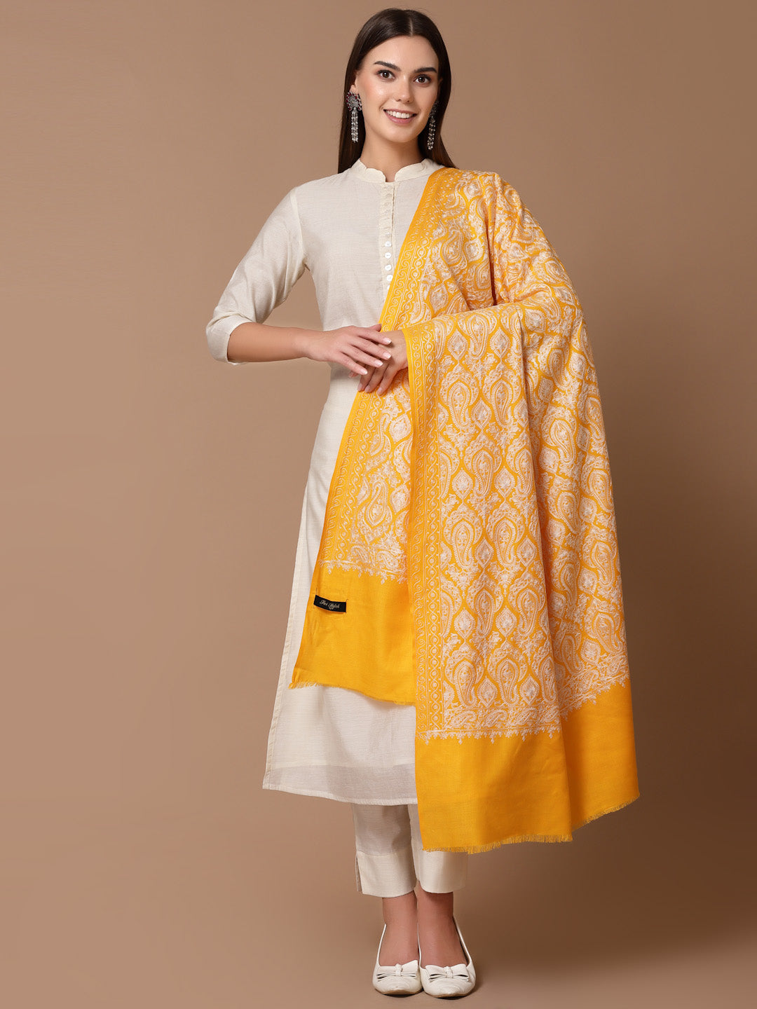 Women's Aari Embroidery Wool Shawl