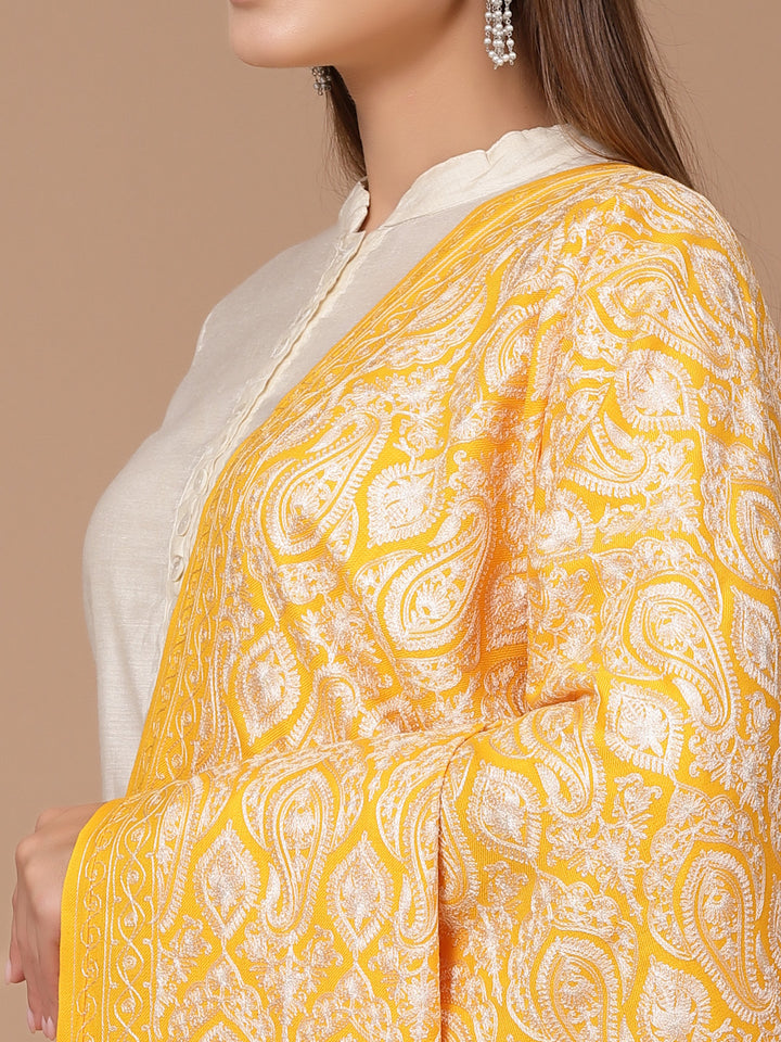 Women's Aari Embroidery Wool Shawl