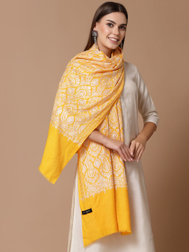 Women's Aari Embroidery Wool Shawl