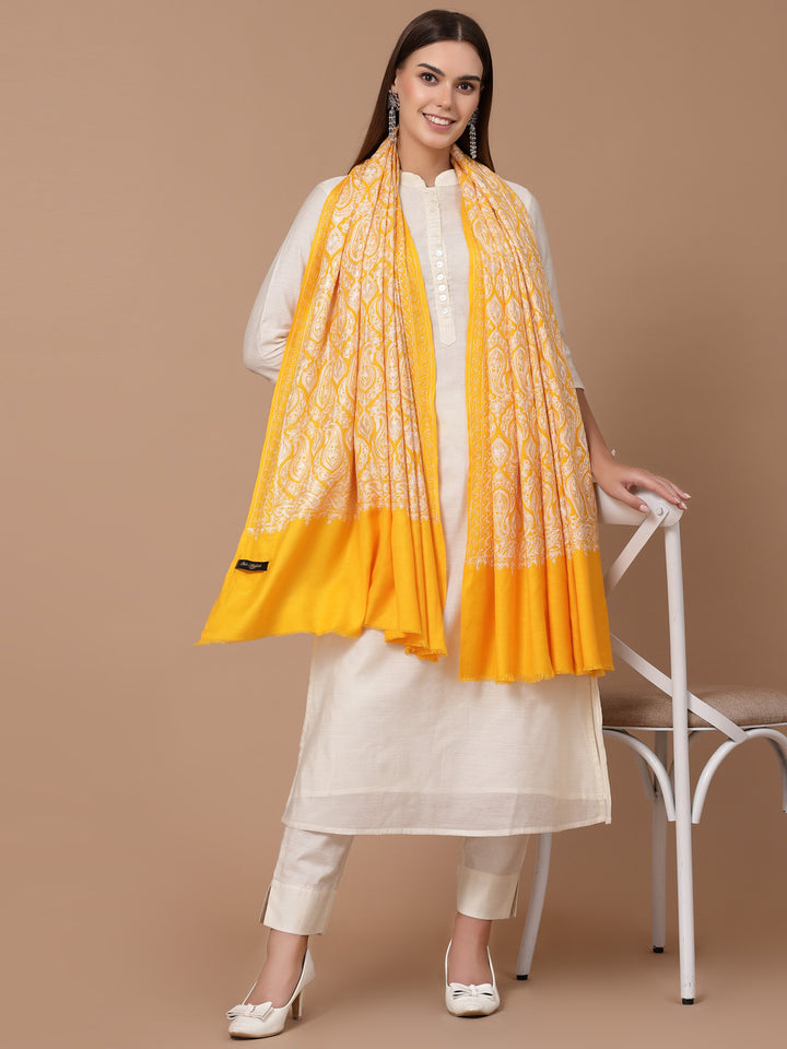 Women's Aari Embroidery Wool Shawl