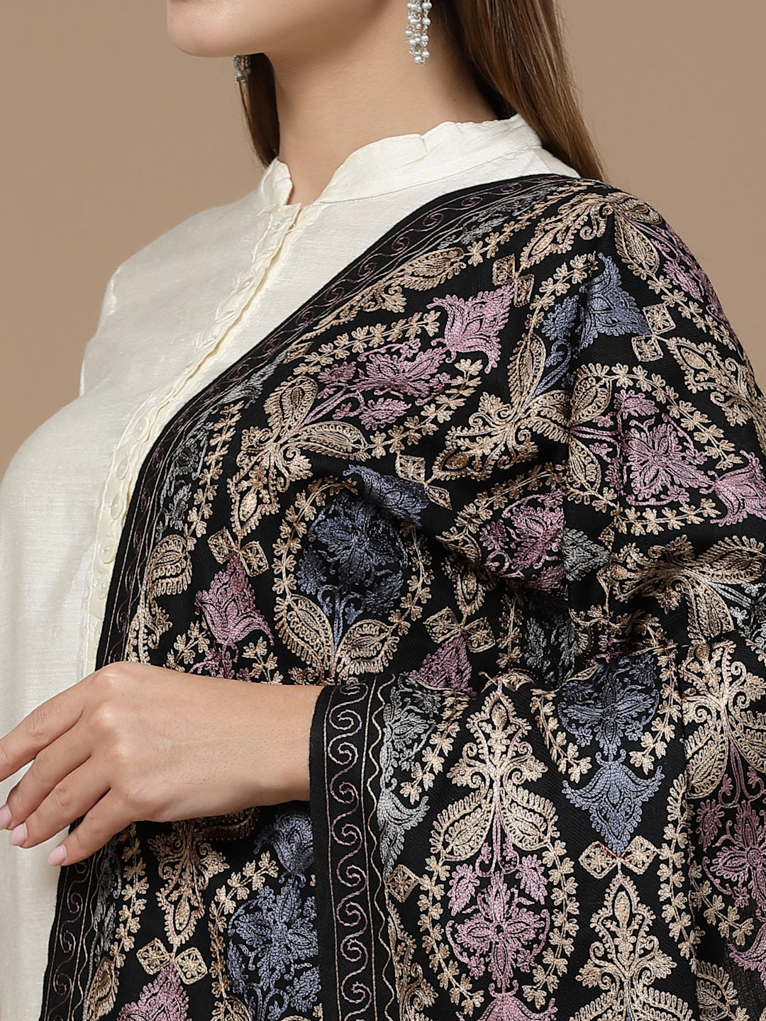 Women's Aari Embroidered Stole